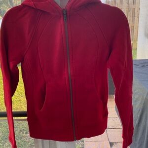 Lululemon Red Scuba Hoodie with Zipper size 2